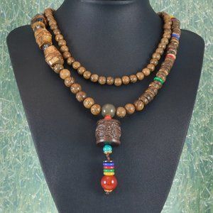 Long Mala Bead Necklace Boho Spiritual Jewelry